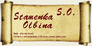 Stamenka Olbina vizit kartica